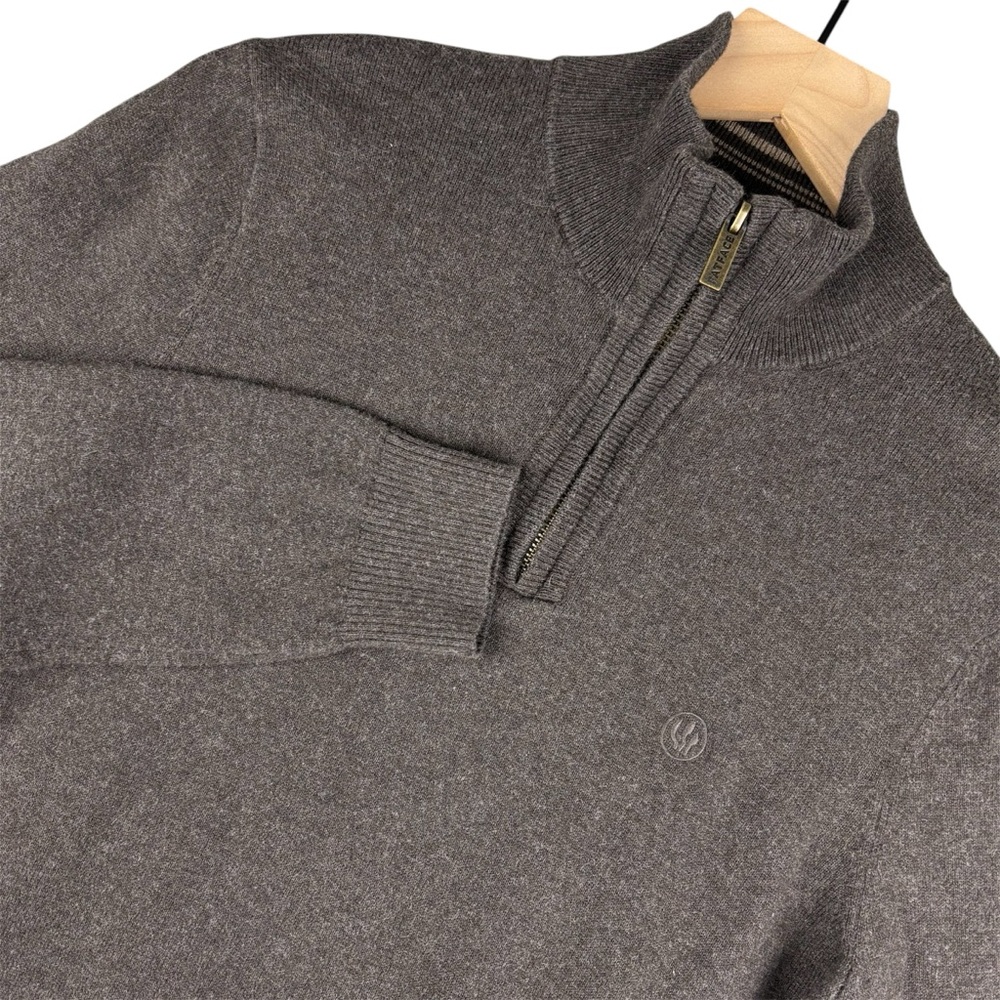Fat Face 1/4 Zip Sweater Mens Medium Brown Cashmere Blend Pullover‎